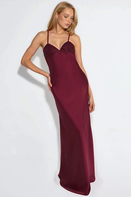 Herzkragen Maxikleid mit Spitze - Image 3