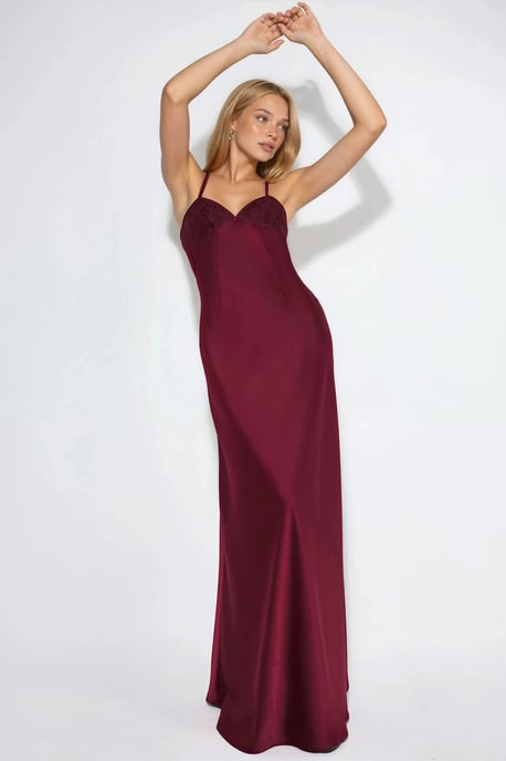 Herzkragen Maxikleid mit Spitze - Image 6