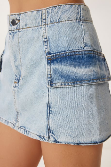 Hochtaillierter Jeansrock mit Knopfverschluss - Image 4