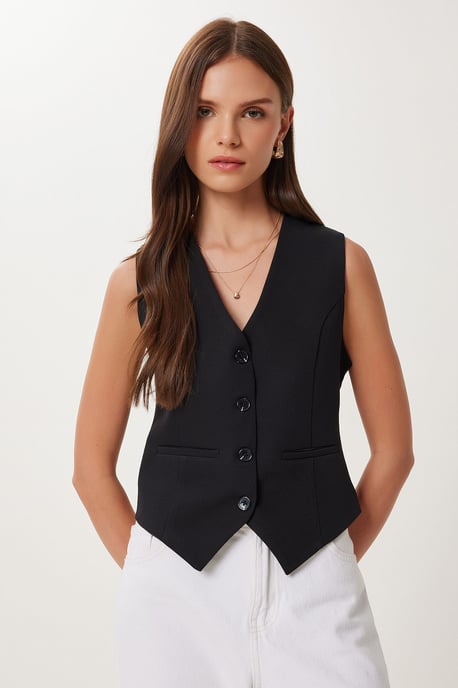 Crop-Button-Weste - Image 2