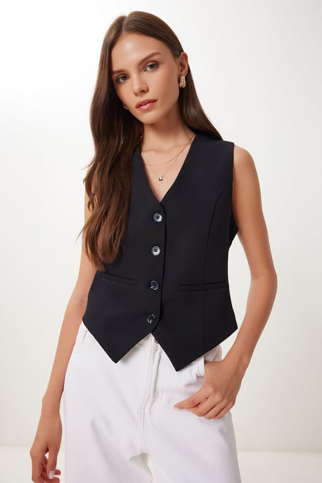 Crop-Button-Weste - Image 3