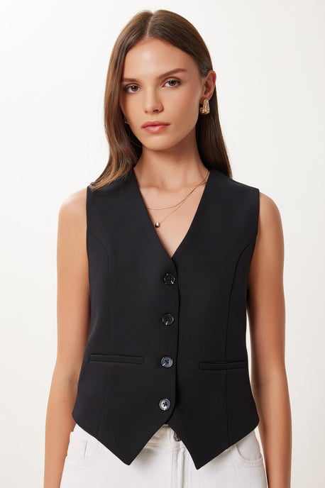 Crop-Button-Weste - Image 4