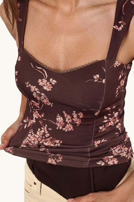 Herz-Nacken Blumenbluse - Image 5