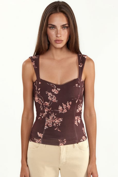 Herz-Nacken Blumenbluse - Image 6