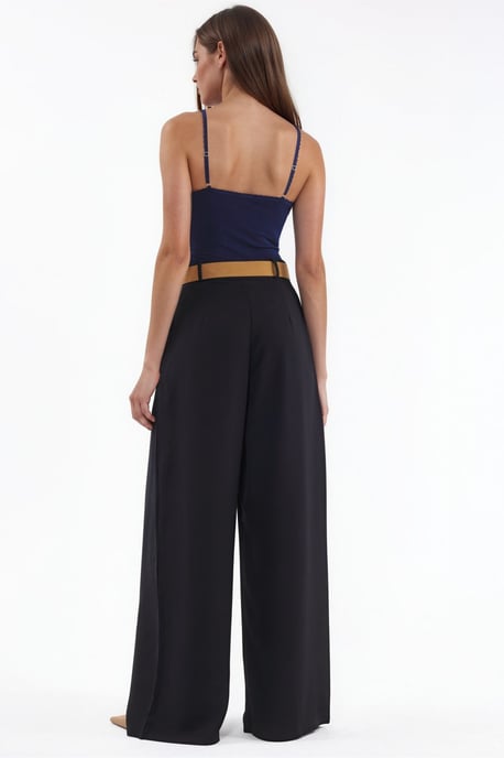 Hochtaillierte Palazzo-Hose mit Gürtel - Image 3