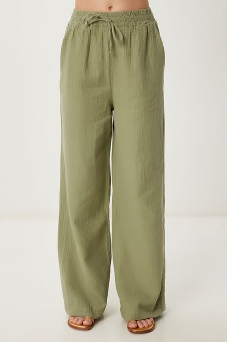 Weite Hosen mit Bindegürtel und Bindungsdetails - Image 4