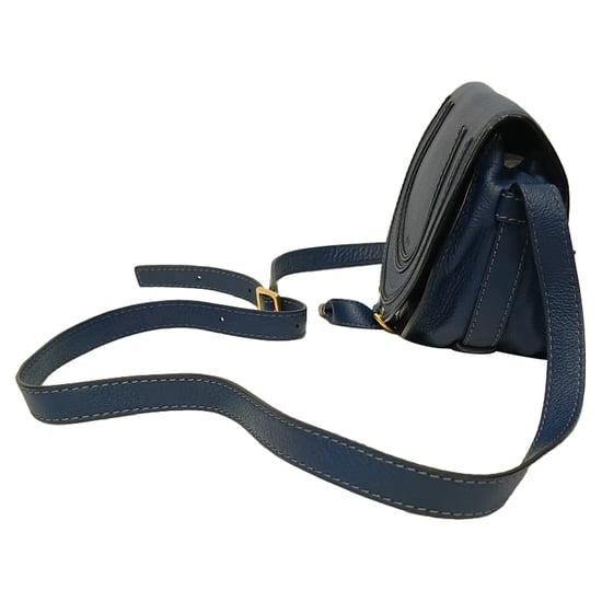 Chloé Marcie Kleine Umhängetasche aus blauem Leder - Image 4