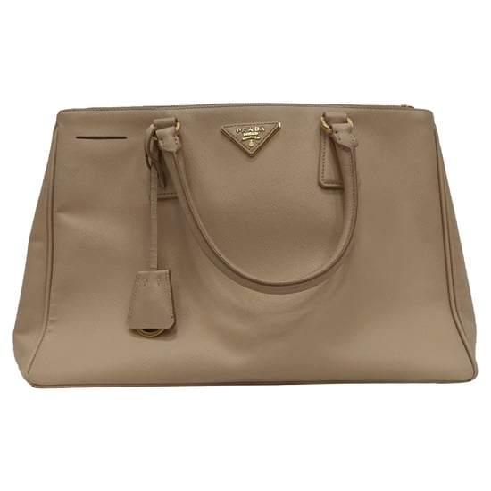Prada Galleria Tote Bag Medium mit doppeltem Reißverschluss aus beigem Saffiano-Leder - Image 1
