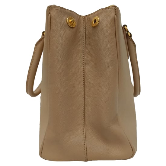 Prada Galleria Tote Bag Medium mit doppeltem Reißverschluss aus beigem Saffiano-Leder - Image 2