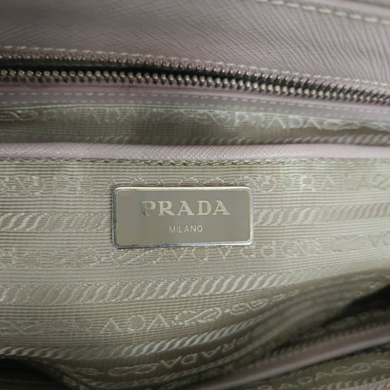 Prada Galleria Tote Bag Medium mit doppeltem Reißverschluss aus beigem Saffiano-Leder - Image 6