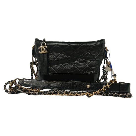 Kleine Chanel Gabrielle Hobo-Tasche aus schwarzem Kalbsleder - Image 1