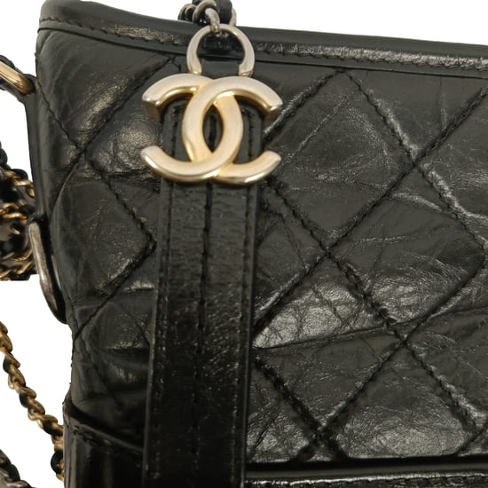 Kleine Chanel Gabrielle Hobo-Tasche aus schwarzem Kalbsleder - Image 5
