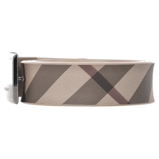 Burberry Gürtel mit Karomuster und Schnalle aus beigefarbenem PVC - Image 2