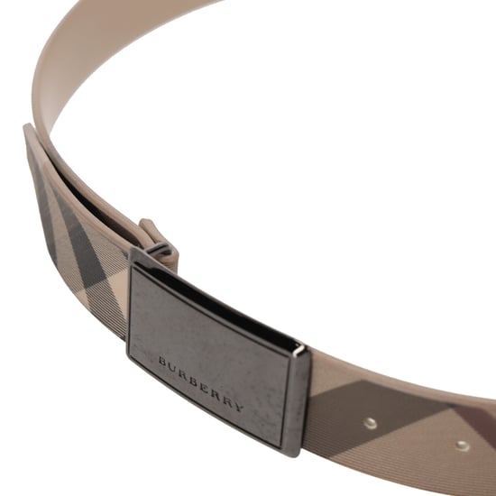 Burberry Gürtel mit Karomuster und Schnalle aus beigefarbenem PVC - Image 6