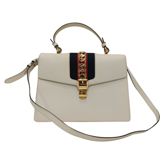 Gucci Medium Sylvie Henkeltasche aus weißem Leder - Image 1