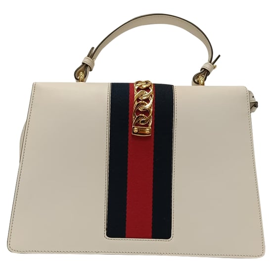 Gucci Medium Sylvie Henkeltasche aus weißem Leder - Image 4