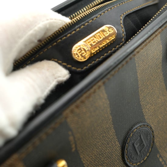 Fendi Vintage Stoffhandtasche Pequin Boston - Image 5