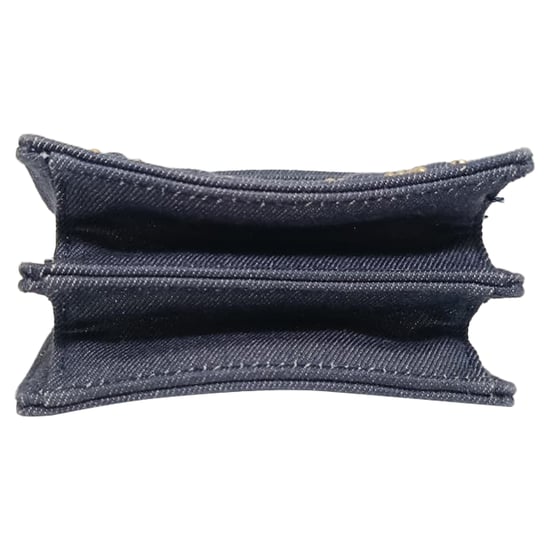 Dior Diorama Clutch-Tasche mit Nieten, vertikal, aus marineblauem Baumwoll-Denim - Image 4