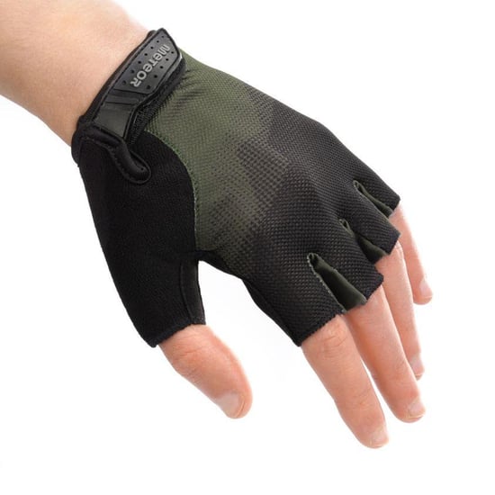Meteor - Kontrast - Radfahrer-Handschuhe "MX22" - Polyester, Nylon, PU, Elastan (Dunkelgrün/Schwarz) - Image 3