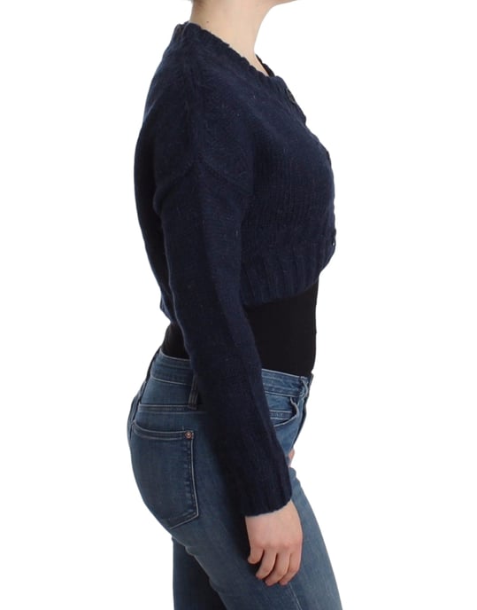 John Galliano Blau kurz geschnittener Cardigan - Image 4