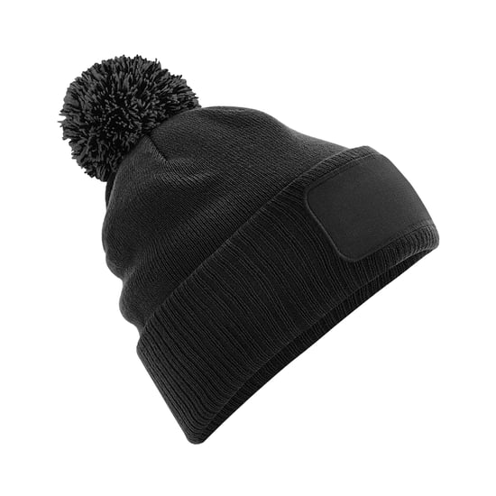 Beechfield Unisex Bommelmütze Snowstar, bedruckbar (Schwarz/Anthrazit) - Image 1