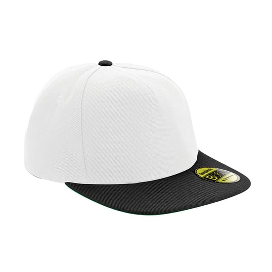 Beechfield - "Original" Snapback Mütze Flacher Schirm für Herren/Damen Unisex (Weiß/Schwarz) - Image 1