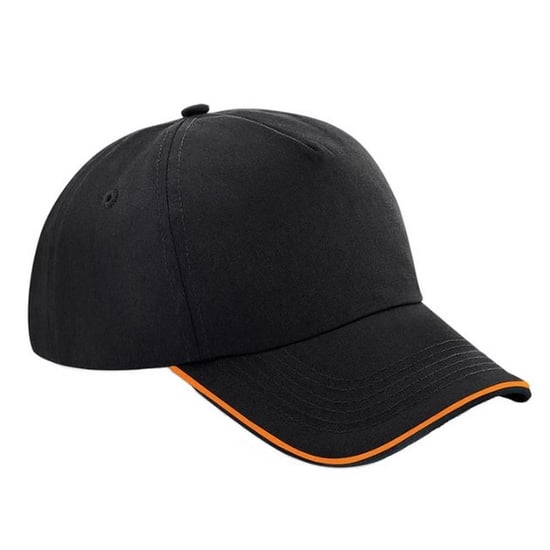 Beechfield Unisex Authentic 5 Panel Baseballkappe Für Erwachsene (Schwarz/Orange) - Image 1