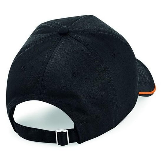 Beechfield Unisex Authentic 5 Panel Baseballkappe Für Erwachsene (Schwarz/Orange) - Image 2