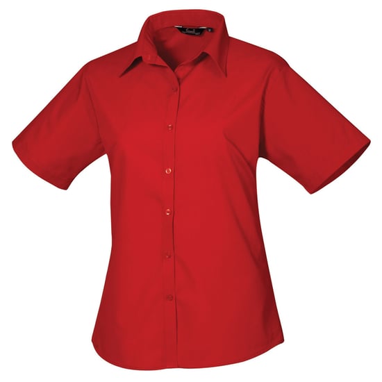 Premier Popeline-Kurzarmbluse für Damen/Damen (Rot) - Image 1