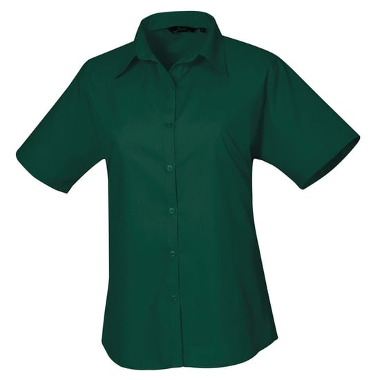 Premier Popeline-Kurzarmbluse für Damen/Damen (Flaschengrün) - Image 1