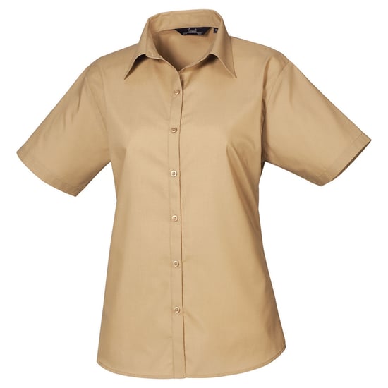 Premier Popeline-Kurzarmbluse für Damen/Damen (Khaki) - Image 1