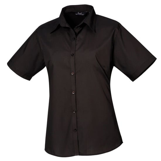 Premier Popeline-Kurzarmbluse für Damen/Damen (Schwarz) - Image 1