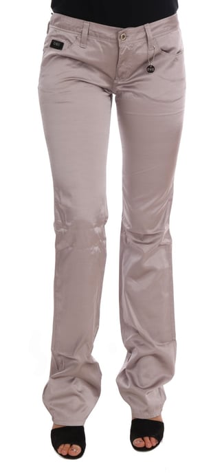 Costume National Beigefarbene Baumwoll-Slim-Fit-Jeans - Image 1
