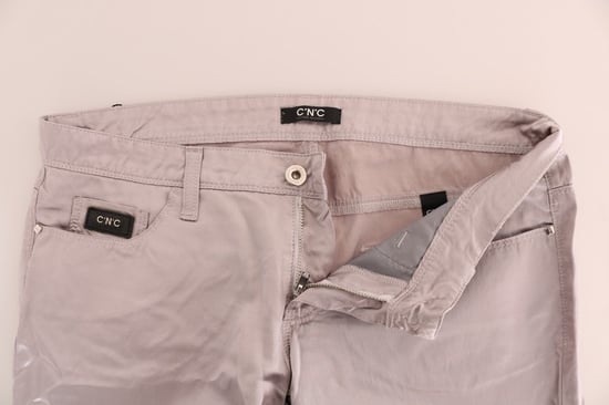 Costume National Beigefarbene Baumwoll-Slim-Fit-Jeans - Image 5