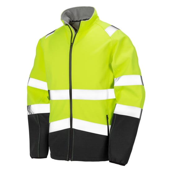 SAFE-GUARD by Result - Softshelljacke Zum Bedrucken für Herren - Sicherheit (Fluoreszierendes Gelb/Schwarz) - Image 1