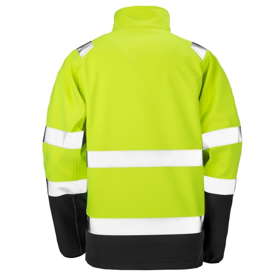 SAFE-GUARD by Result - Softshelljacke Zum Bedrucken für Herren - Sicherheit (Fluoreszierendes Gelb/Schwarz) - Image 2