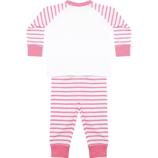 Larkwood - Schlafanzug für Baby, Raglan langärmelig (Pink/Weiß) - Image 2