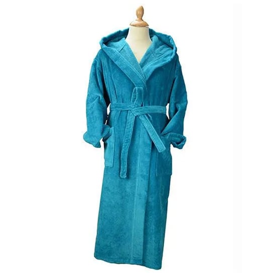ARTG - "Deluxe" Morgenmantel für Damen, mit Kapuze, Velours (Tiefblau) - Image 1