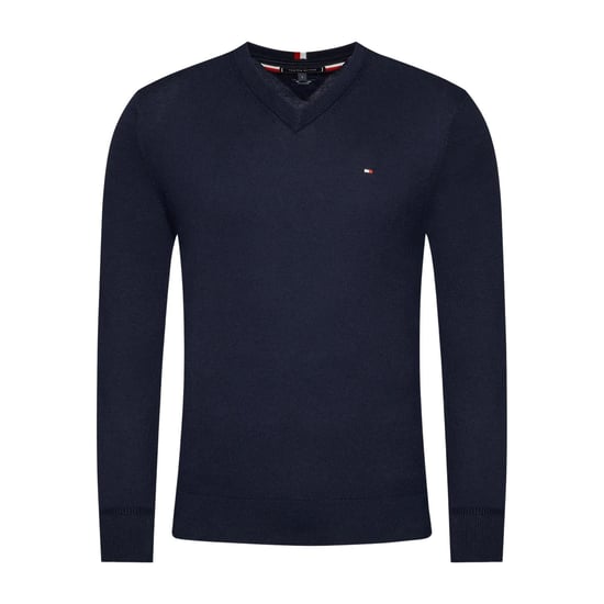 Tommy Hilfiger - Pullover Top für Herren, V-Ausschnitt, Baumwollmischung (Dunkles Marineblau) - Image 1