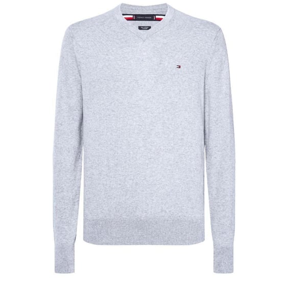 Tommy Hilfiger - Pullover Top für Herren, V-Ausschnitt, Baumwollmischung (Grau) - Image 1