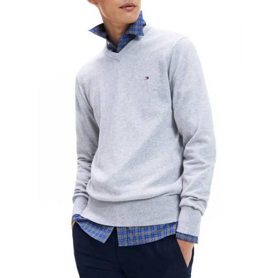 Tommy Hilfiger - Pullover Top für Herren, V-Ausschnitt, Baumwollmischung (Grau) - Image 5