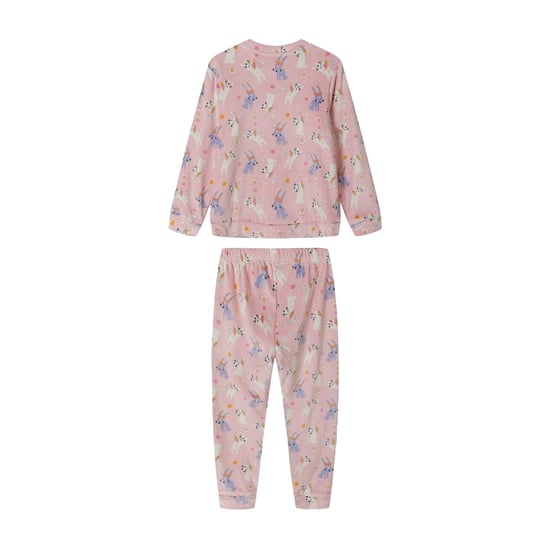 Minoti - Schlafanzug mit langer Hose für Mädchen, Velours, Langärmlig (Pink) - Image 2