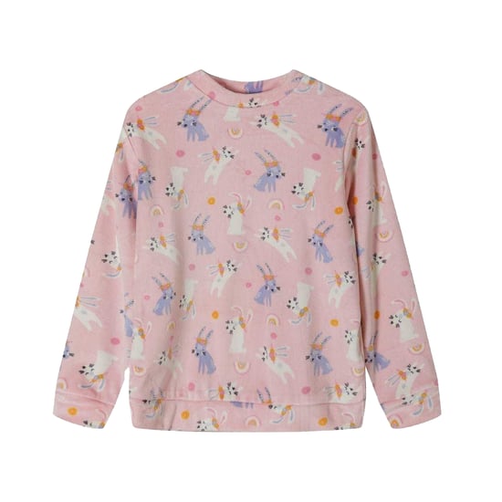 Minoti - Schlafanzug mit langer Hose für Mädchen, Velours, Langärmlig (Pink) - Image 3