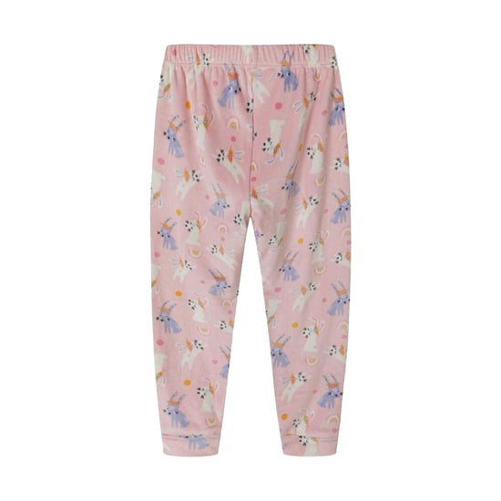 Minoti - Schlafanzug mit langer Hose für Mädchen, Velours, Langärmlig (Pink) - Image 6