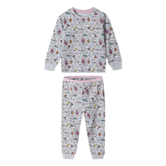 Minoti - Schlafanzug mit langer Hose für Mädchen, Langärmlig (Grau) - Image 1