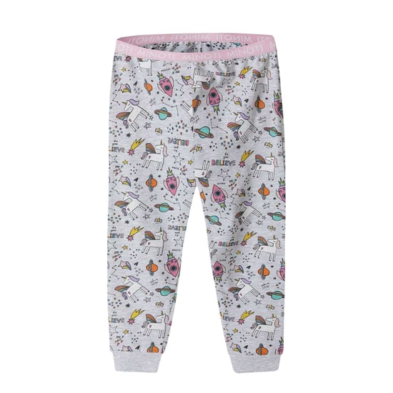Minoti - Schlafanzug mit langer Hose für Mädchen, Langärmlig (Grau) - Image 4