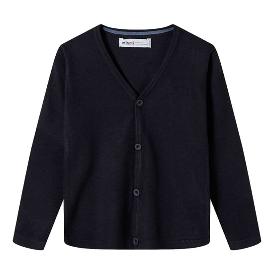 Minoti - Strickjacke für Jungen, Button-Down-Kragen, Feinstrick (Marine) - Image 1