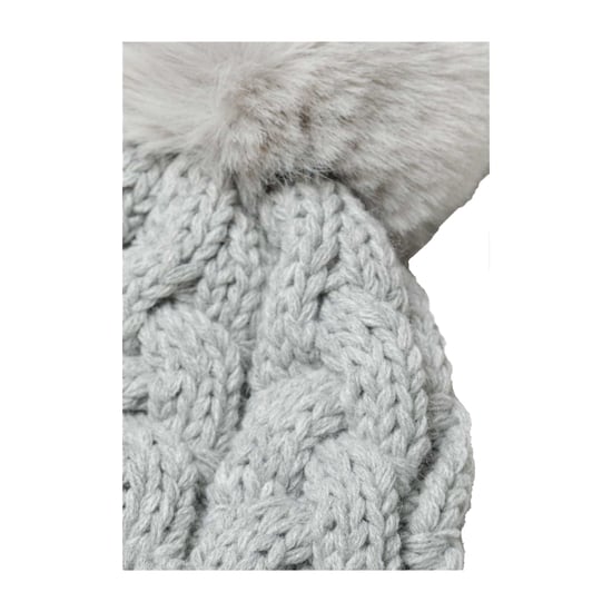 Minoti - Mütze für Mädchen, Mit Zopfmuster (Grau) - Image 2