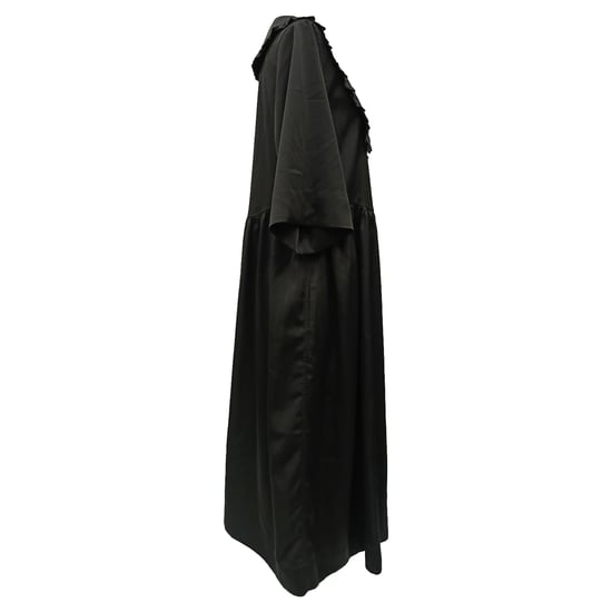 Ganni Maxikleid mit gerüschtem Kragen und Smokdetails aus schwarzem Polyester - Image 2