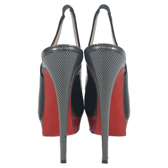 Christian Louboutin Lady Peep Sling 150 Pumps aus schwarzem Lackleder - Image 3